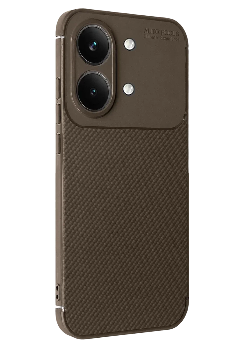 Xiaomi Poco X8 Pro Max Auto Focus Karbon Kapak - Kahverengi Xiaomi Poco X8 Pro Max Auto Focus Karbon Kapak - Kahverengi