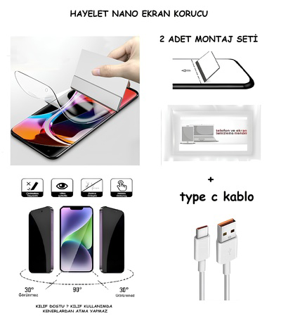 Xiaomi REDMİ 10 C Nano Ekran Koruyucu  Esnek MAT HAYALET + Type C