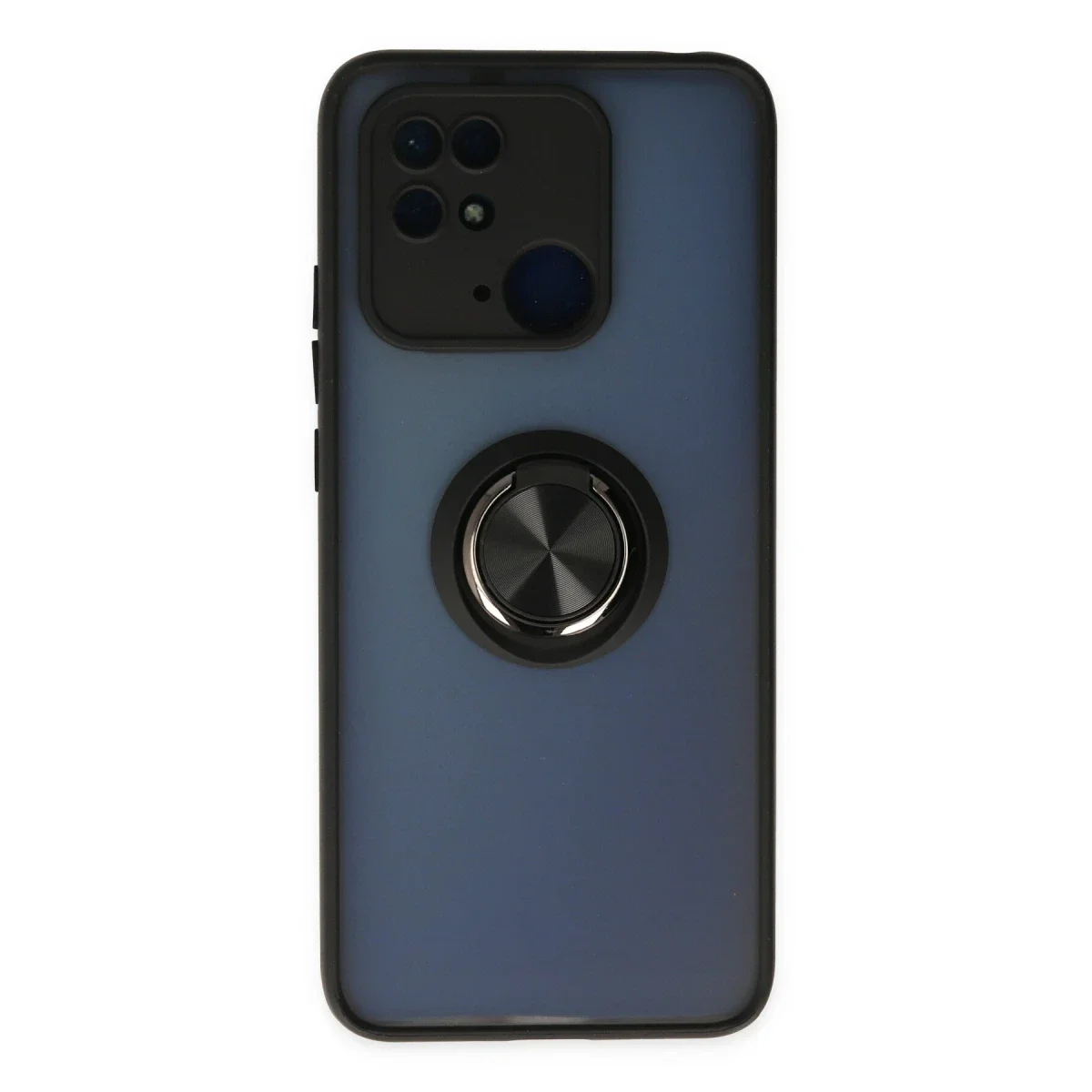Xiaomi Redmi 10C Kılıf Montreal Yüzüklü Silikon Kapak - Siyah Xiaomi Redmi 10C Kılıf Montreal Yüzüklü Silikon Kapak - Siyah