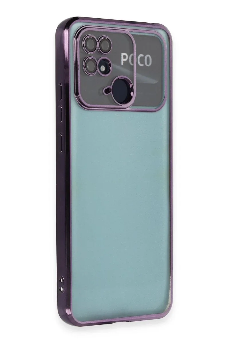 Xiaomi Redmi 10C Kılıf Razer Lensli Silikon - Mor Xiaomi Redmi 10C Kılıf Razer Lensli Silikon - Mor