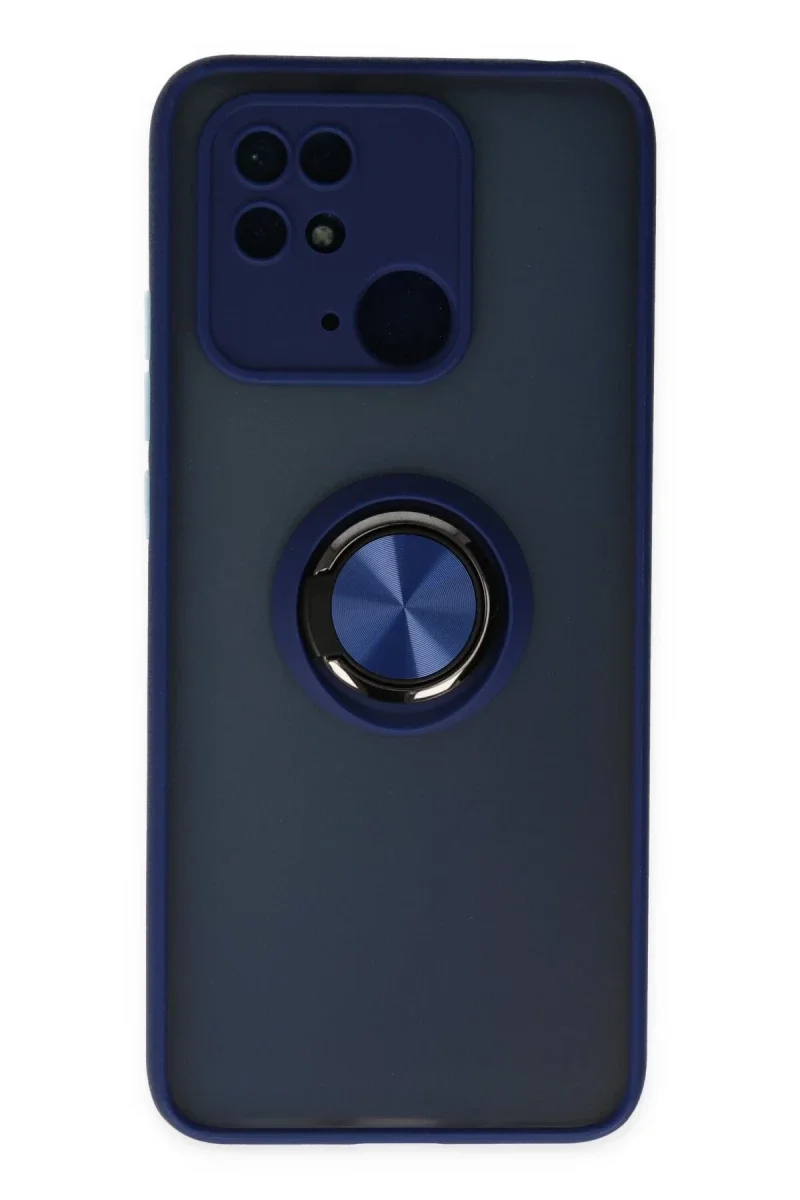 Xiaomi Redmi 10C Kılıf Montreal Yüzüklü Silikon Kapak - Lacivert Xiaomi Redmi 10C Kılıf Montreal Yüzüklü Silikon Kapak - Lacivert