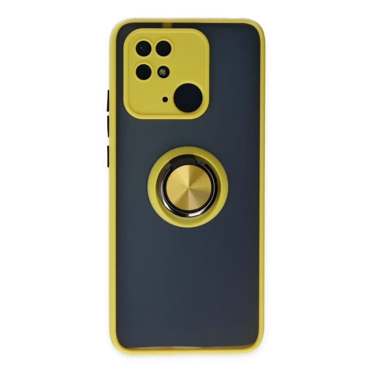 Xiaomi Redmi 10C Kılıf Montreal Yüzüklü Silikon Kapak - Sarı Xiaomi Redmi 10C Kılıf Montreal Yüzüklü Silikon Kapak - Sarı