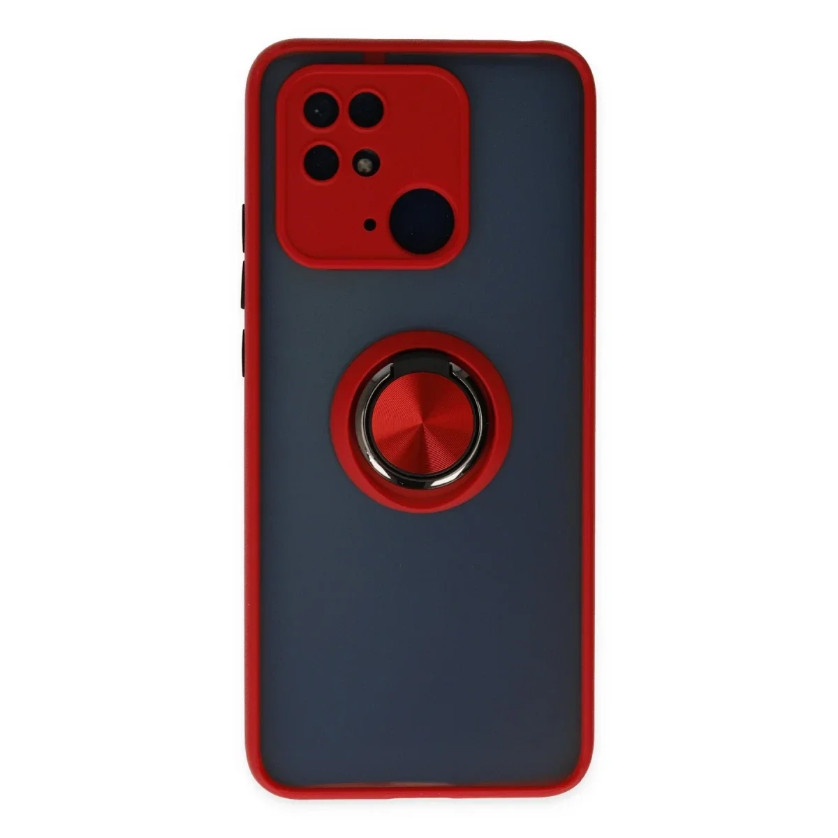 Xiaomi Redmi 10C Kılıf Montreal Yüzüklü Silikon Kapak - Kırmızı Xiaomi Redmi 10C Kılıf Montreal Yüzüklü Silikon Kapak - Kırmızı