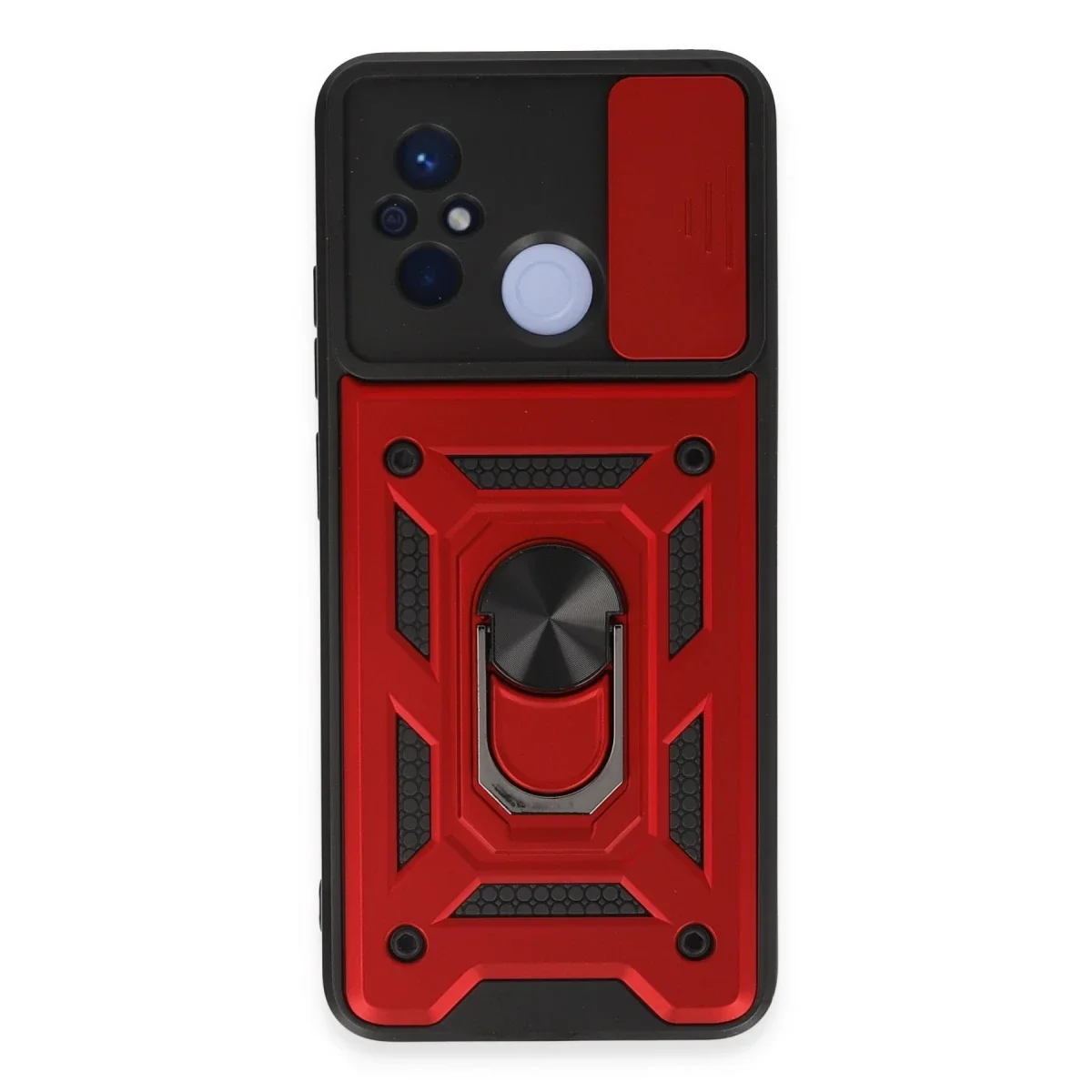 Xiaomi Redmi 12C Kılıf Pars Lens Yüzüklü Silikon - Kırmızı Xiaomi Redmi 12C Kılıf Pars Lens Yüzüklü Silikon - Kırmızı