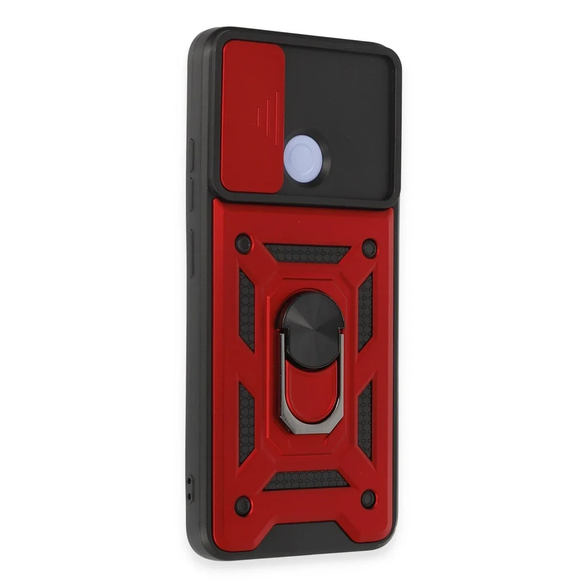 Xiaomi Redmi 12C Kılıf Pars Lens Yüzüklü Silikon - Kırmızı Xiaomi Redmi 12C Kılıf Pars Lens Yüzüklü Silikon - Kırmızı