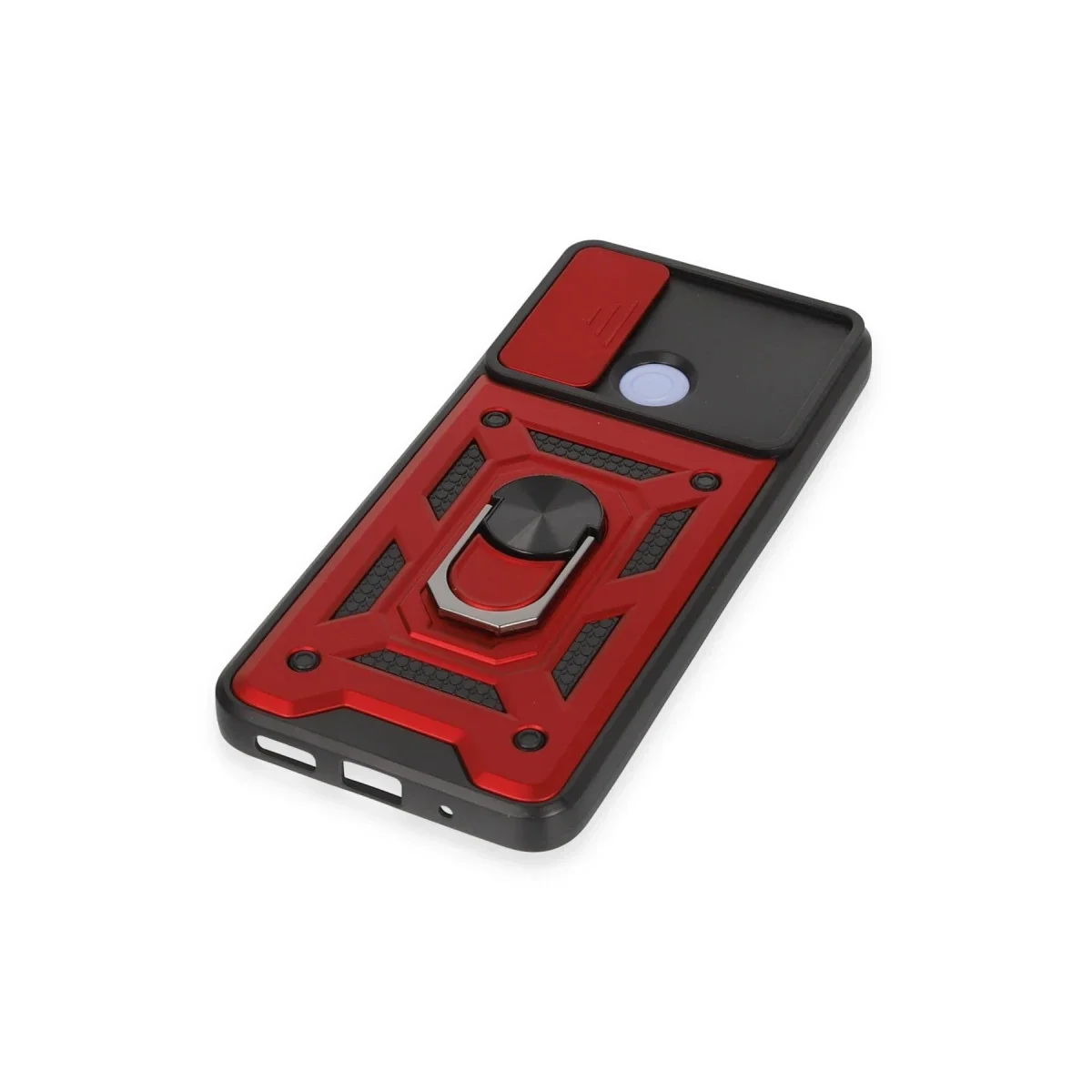 Xiaomi Redmi 12C Kılıf Pars Lens Yüzüklü Silikon - Kırmızı Xiaomi Redmi 12C Kılıf Pars Lens Yüzüklü Silikon - Kırmızı