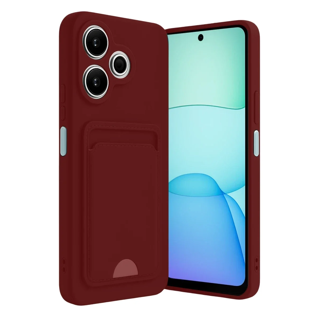 Xiaomi Redmi 13 4G Kılıf Kelvin Kartvizitli Silikon - Bordo Xiaomi Redmi 13 4G Kılıf Kelvin Kartvizitli Silikon - Bordo