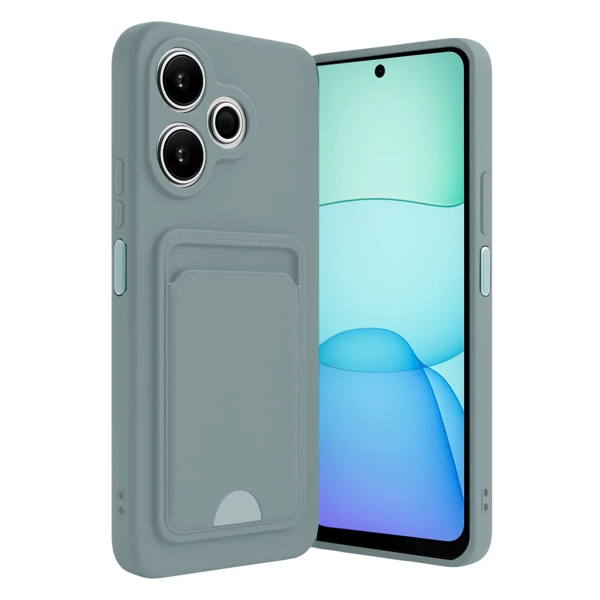 Xiaomi Redmi 13 4G Kılıf Kelvin Kartvizitli Silikon - Açık Yeşil Xiaomi Redmi 13 4G Kılıf Kelvin Kartvizitli Silikon - Açık Yeşil