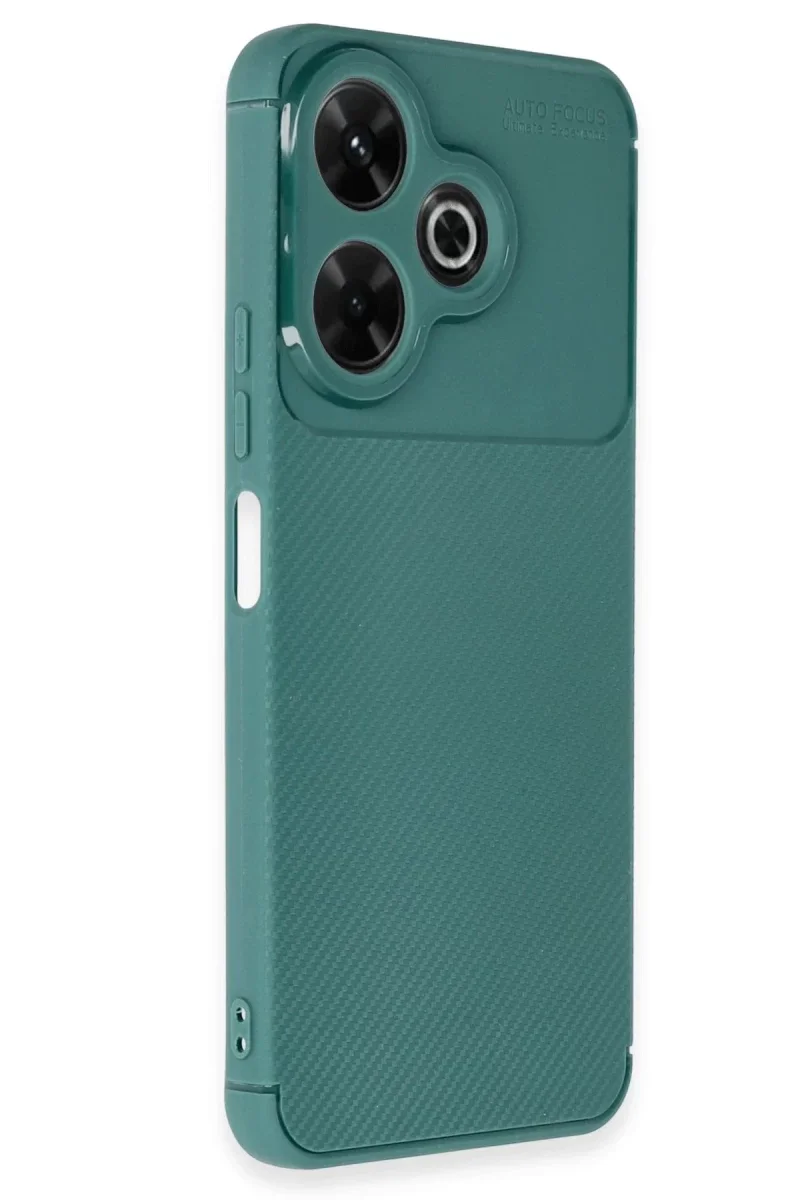 Xiaomi Redmi 13 4G Kılıf Auto Focus Karbon Kapak - Koyu Yeşil Xiaomi Redmi 13 4G Kılıf Auto Focus Karbon Kapak - Koyu Yeşil