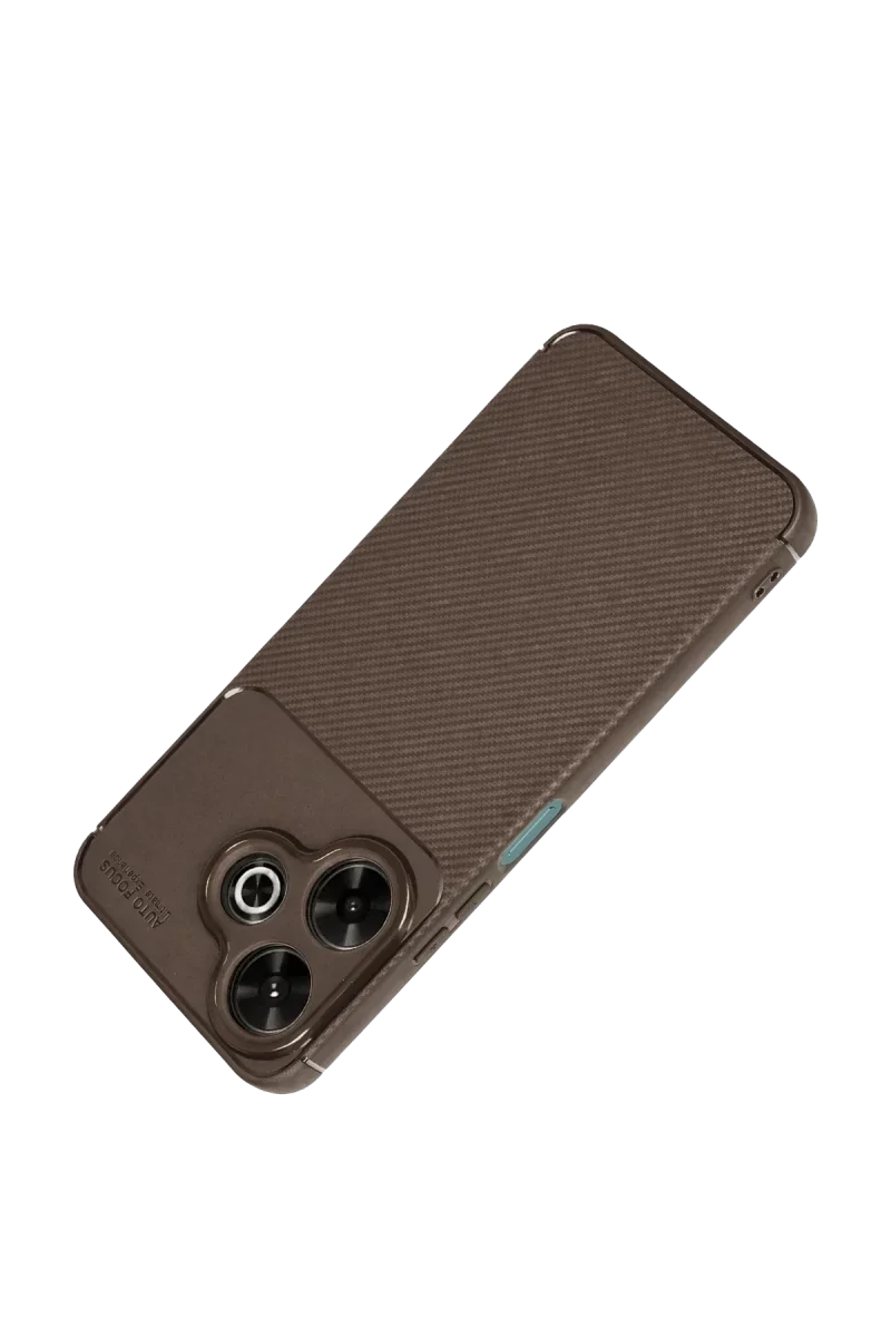 Xiaomi Redmi 13 4G Kılıf Auto Focus Karbon Kapak - Kahverengi