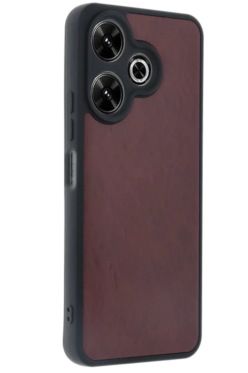 Xiaomi Redmi 13 4G Kılıf Aras Deri Kapak - Bordo Xiaomi Redmi 13 4G Kılıf Aras Deri Kapak - Bordo