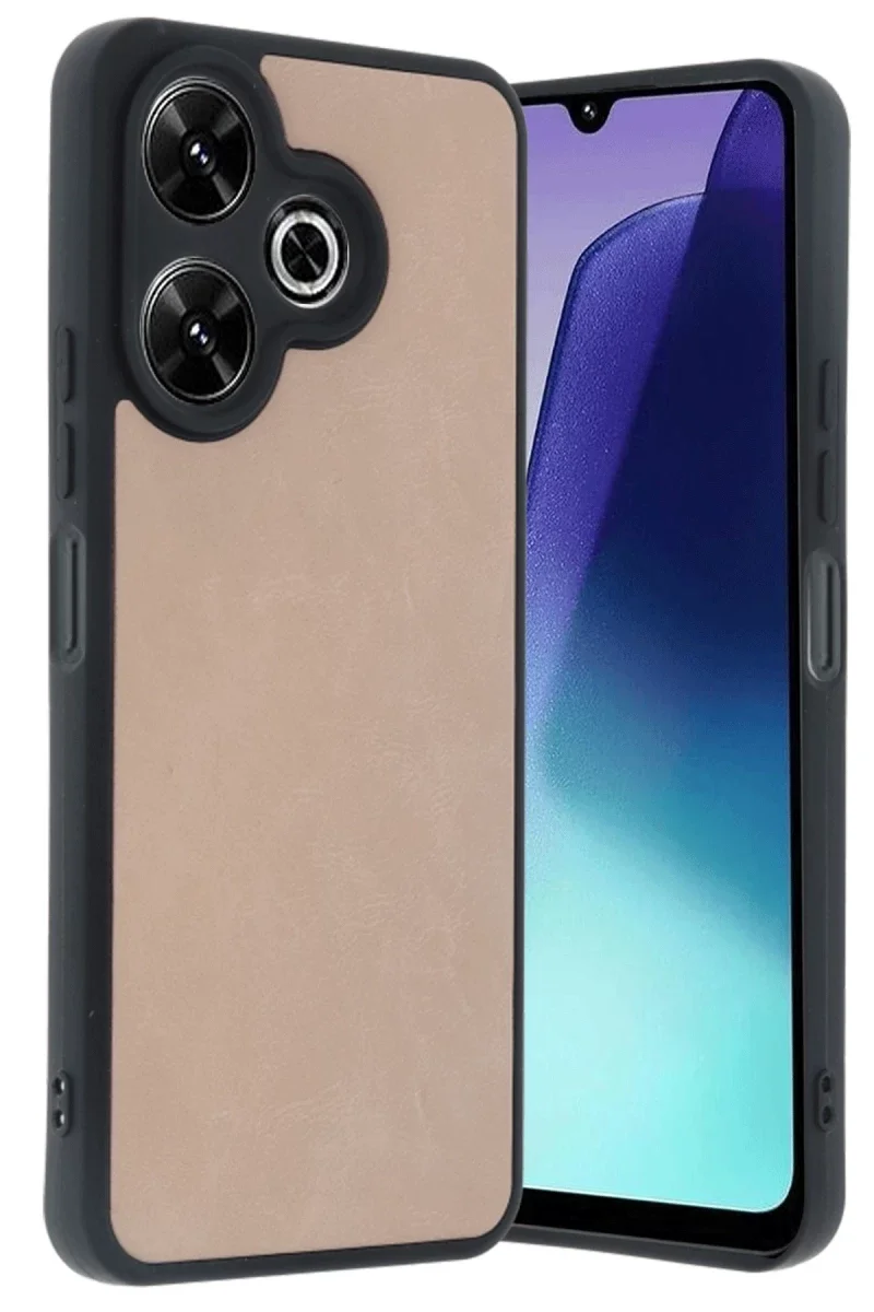 Xiaomi Redmi 13 4G Kılıf Aras Deri Kapak - Pudra Xiaomi Redmi 13 4G Kılıf Aras Deri Kapak - Pudra