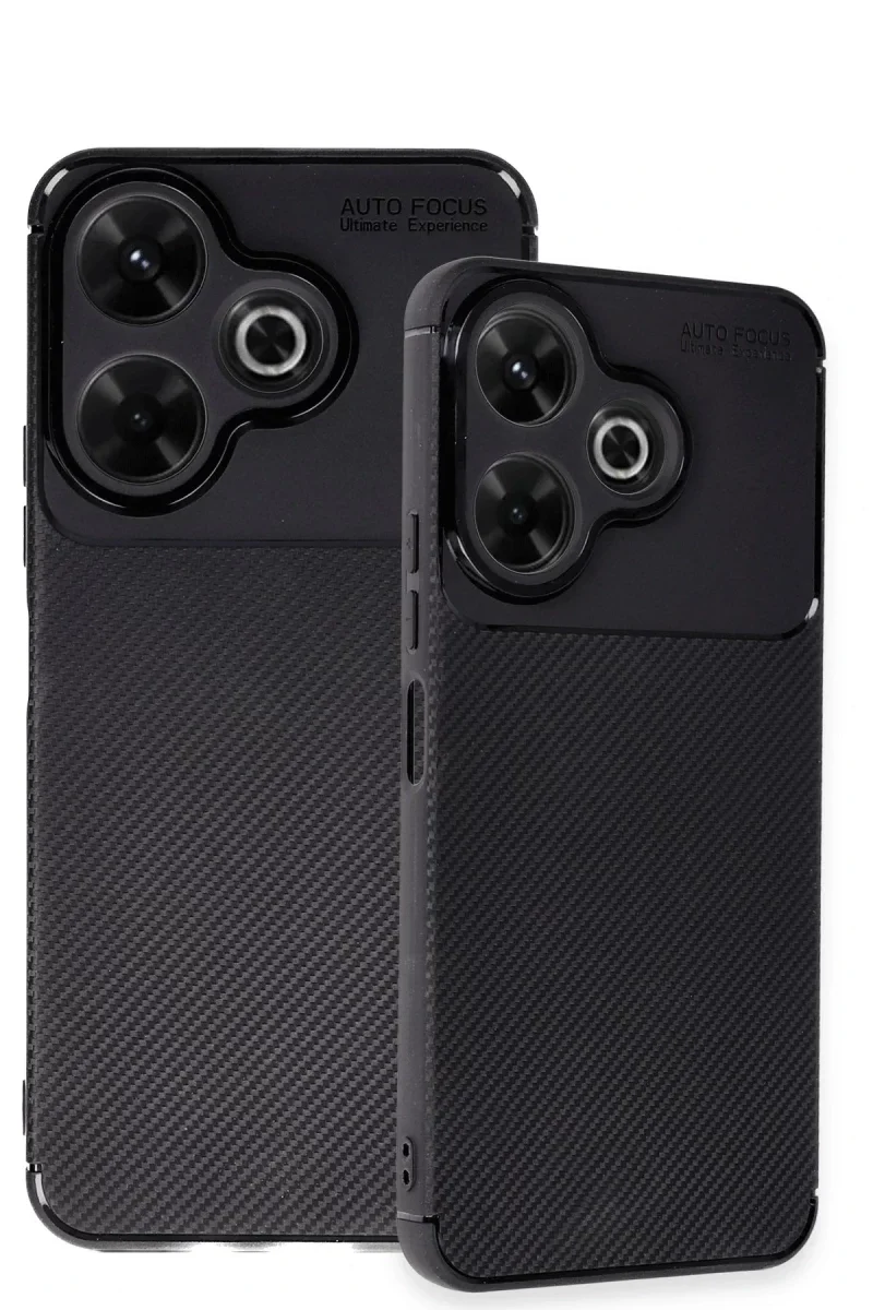 Xiaomi Redmi 13 4G Kılıf Auto Focus Karbon Kapak - Siyah Xiaomi Redmi 13 4G Kılıf Auto Focus Karbon Kapak - Siyah
