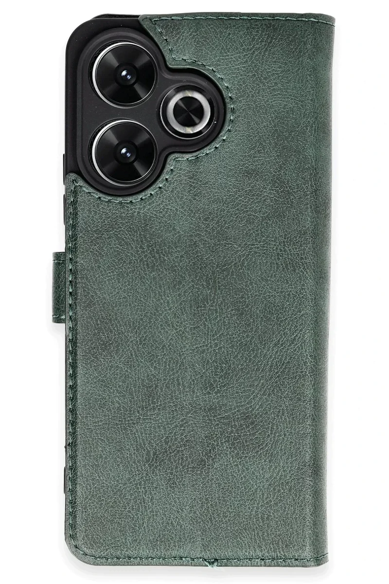 Xiaomi Redmi 13 4G Kılıf Trend S Plus Kapaklı Kılıf - Yeşil Xiaomi Redmi 13 4G Kılıf Trend S Plus Kapaklı Kılıf - Yeşil