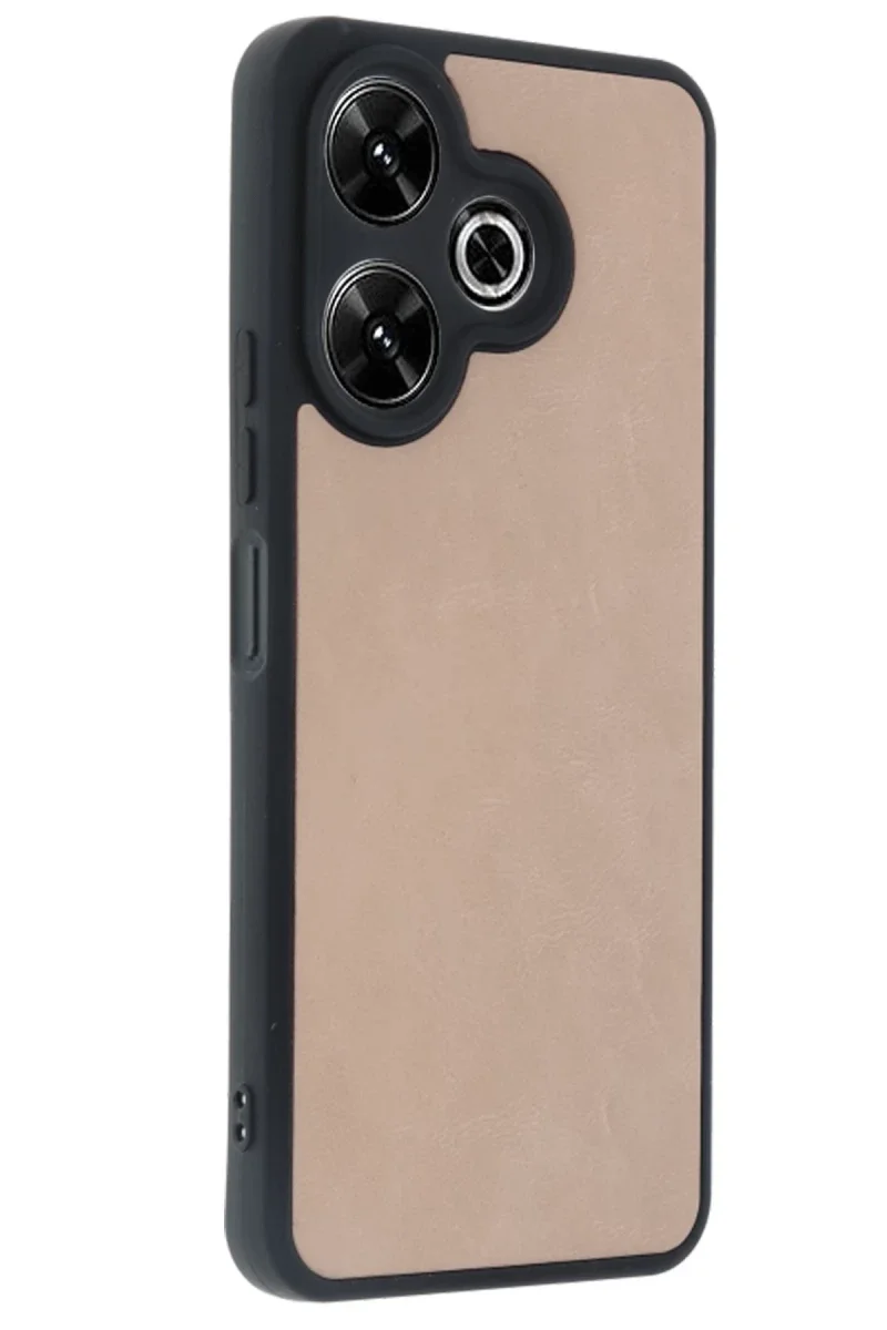 Xiaomi Redmi 13 4G Kılıf Aras Deri Kapak - Pudra Xiaomi Redmi 13 4G Kılıf Aras Deri Kapak - Pudra