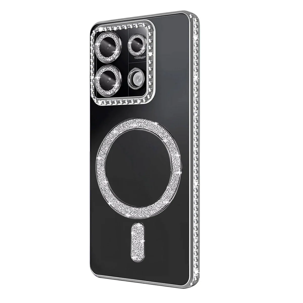 Xiaomi Redmi 13c Joke Simli Magneticsafe Kılıf - Gümüş Xiaomi Redmi 13c Joke Simli Magneticsafe Kılıf - Gümüş