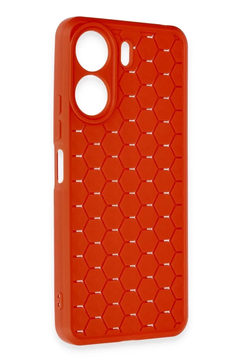 Xiaomi Redmi 13C Kılıf Petek Silikon Kapak - Kırmızı Xiaomi Redmi 13C Kılıf Petek Silikon Kapak - Kırmızı