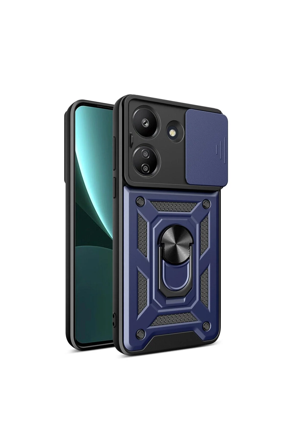 Xiaomi Redmi 13c Kılıf Pars Lens Yüzüklü Silikon - Lacivert Xiaomi Redmi 13c Kılıf Pars Lens Yüzüklü Silikon - Lacivert