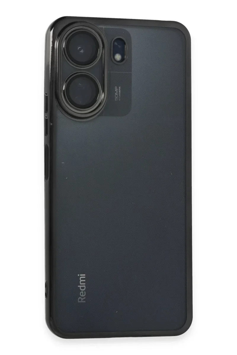Xiaomi Redmi 13C Kılıf Razer Lensli Silikon - Siyah