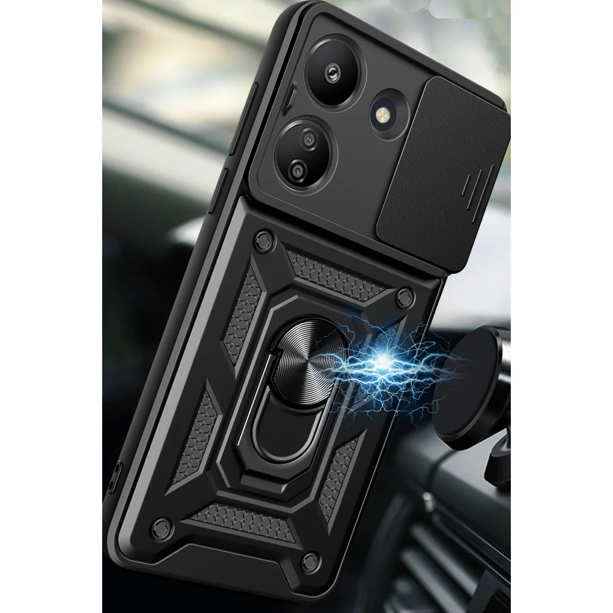 Xiaomi Redmi 13c Kılıf Pars Lens Yüzüklü Silikon - Yeşil Xiaomi Redmi 13c Kılıf Pars Lens Yüzüklü Silikon - Yeşil