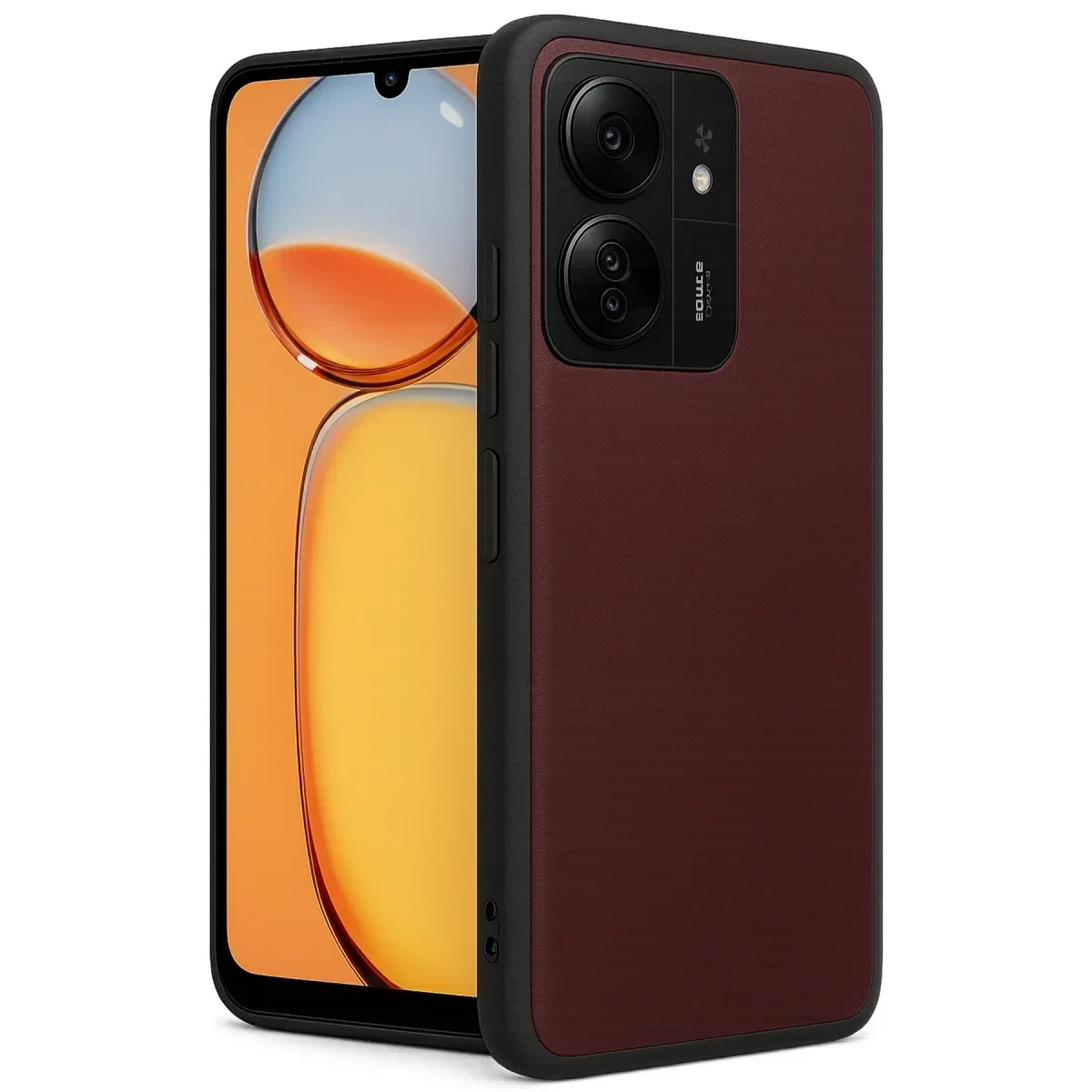 Xiaomi Redmi 13C Kılıf Aras Deri Kapak - Bordo Xiaomi Redmi 13C Kılıf Aras Deri Kapak - Bordo
