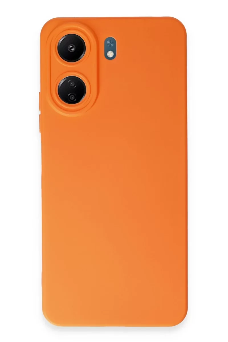 Xiaomi Redmi 13C Kılıf Nano içi Kadife Silikon - Turuncu