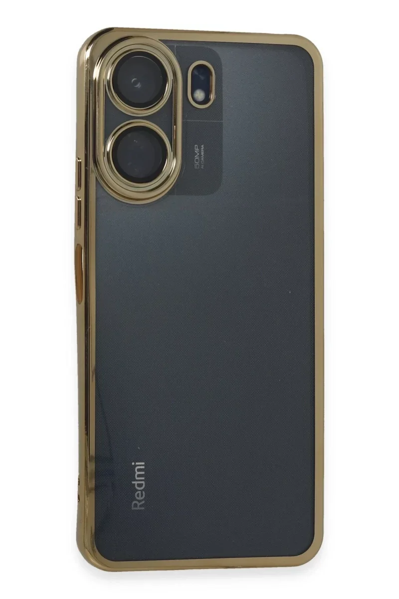 Xiaomi Redmi 13C Kılıf Razer Lensli Silikon - Gold Xiaomi Redmi 13C Kılıf Razer Lensli Silikon - Gold
