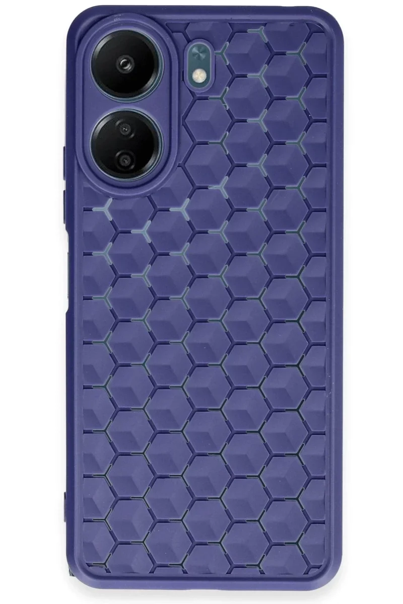 Xiaomi Redmi 13C Kılıf Petek Silikon Kapak - Lacivert Xiaomi Redmi 13C Kılıf Petek Silikon Kapak - Lacivert
