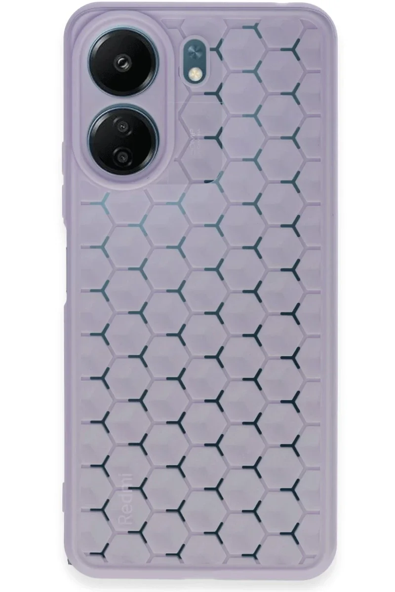 Xiaomi Redmi 13C Kılıf Petek Silikon Kapak - Lila