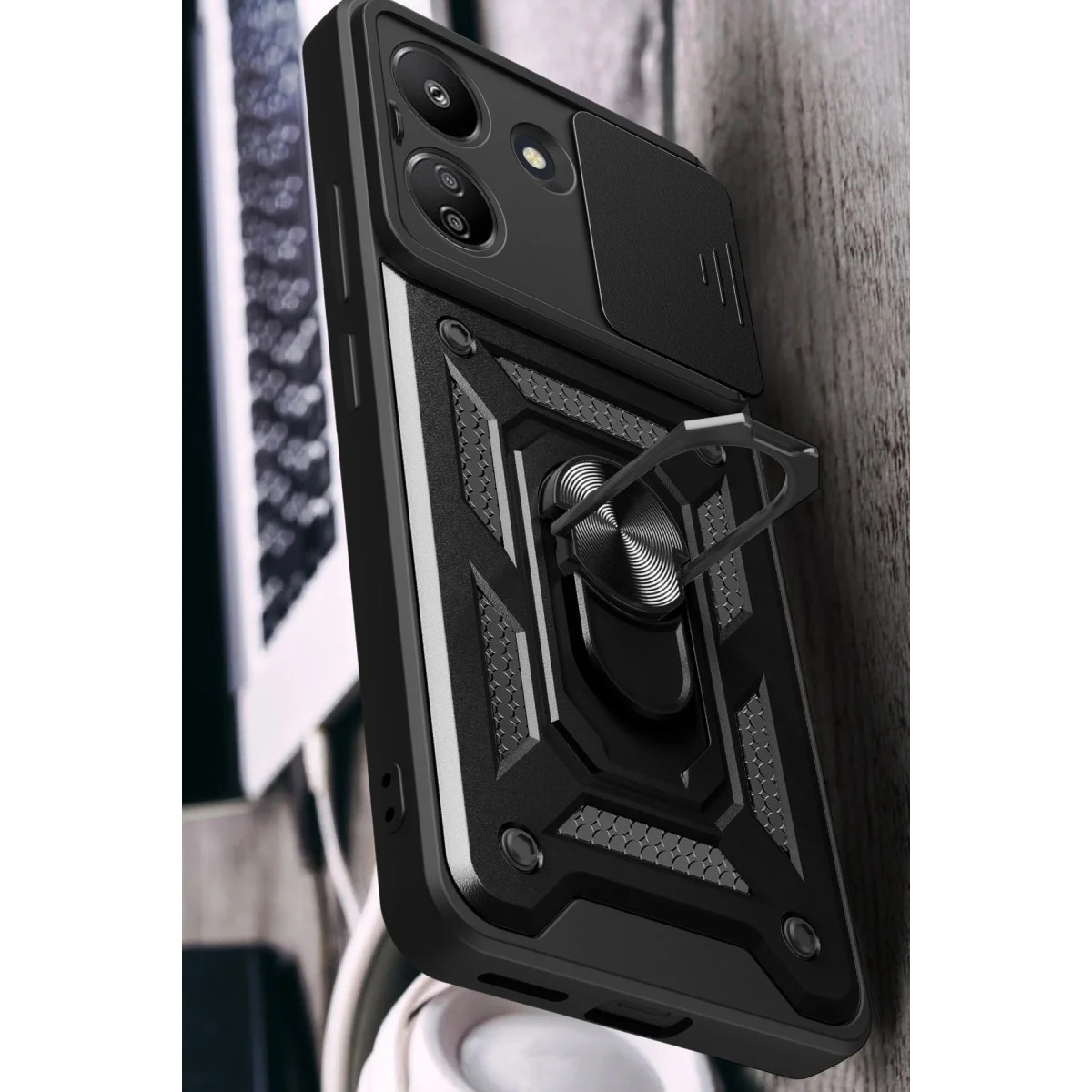 Xiaomi Redmi 13c Kılıf Pars Lens Yüzüklü Silikon - Yeşil Xiaomi Redmi 13c Kılıf Pars Lens Yüzüklü Silikon - Yeşil