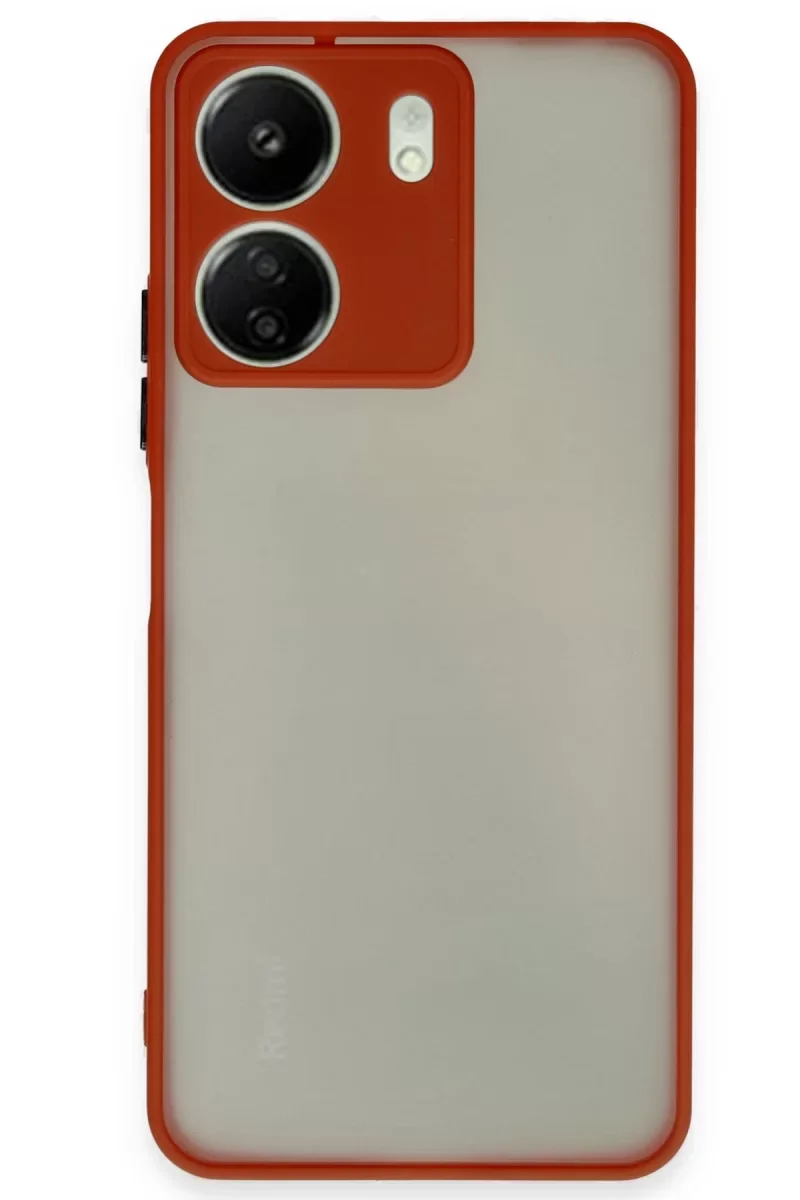 Xiaomi Redmi 13C Kılıf Montreal Silikon Kapak - Kırmızı