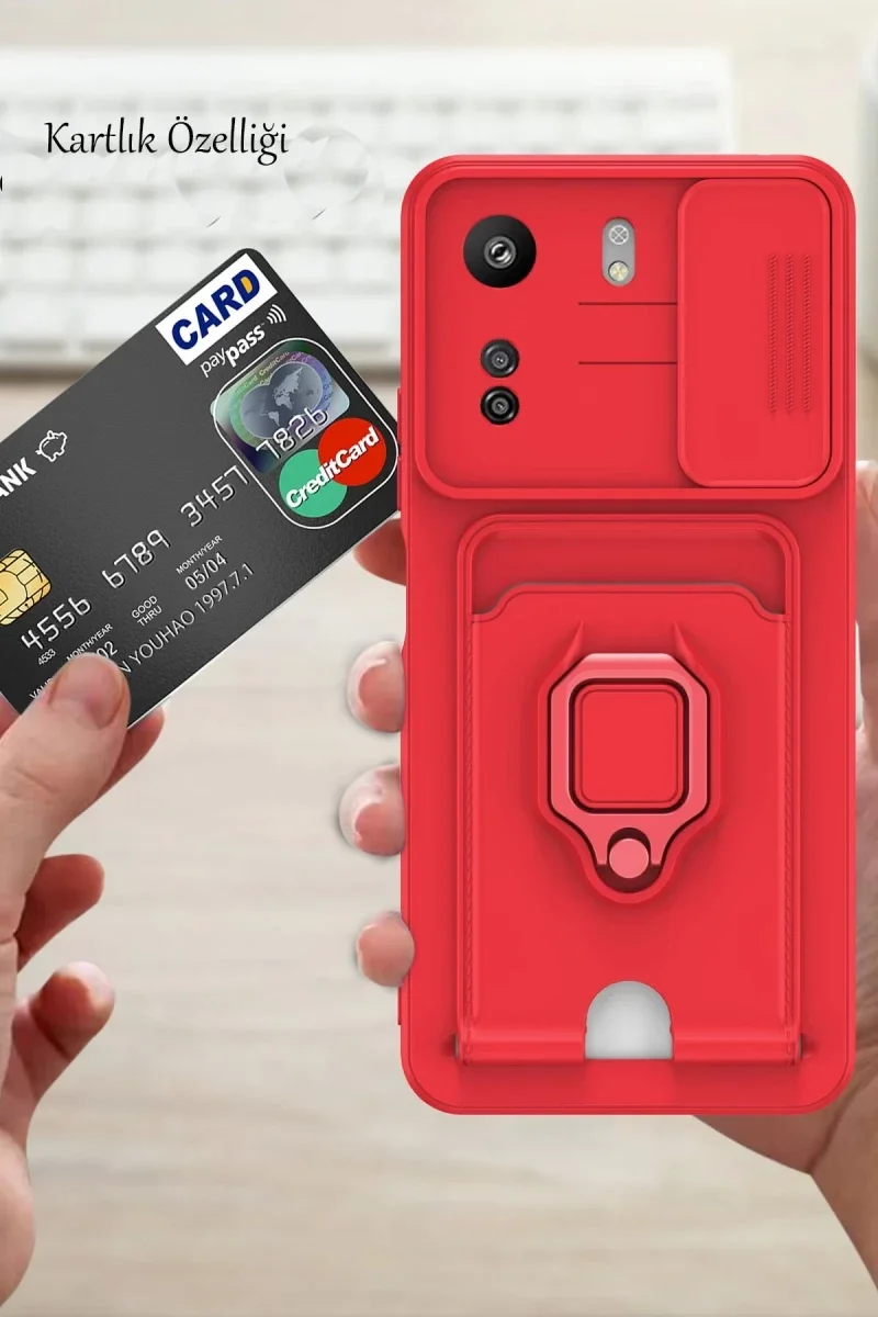 Xiaomi Redmi 13C Kılıf Zuma Kartvizitli Yüzüklü Silikon - Siyah Xiaomi Redmi 13C Kılıf Zuma Kartvizitli Yüzüklü Silikon - Siyah