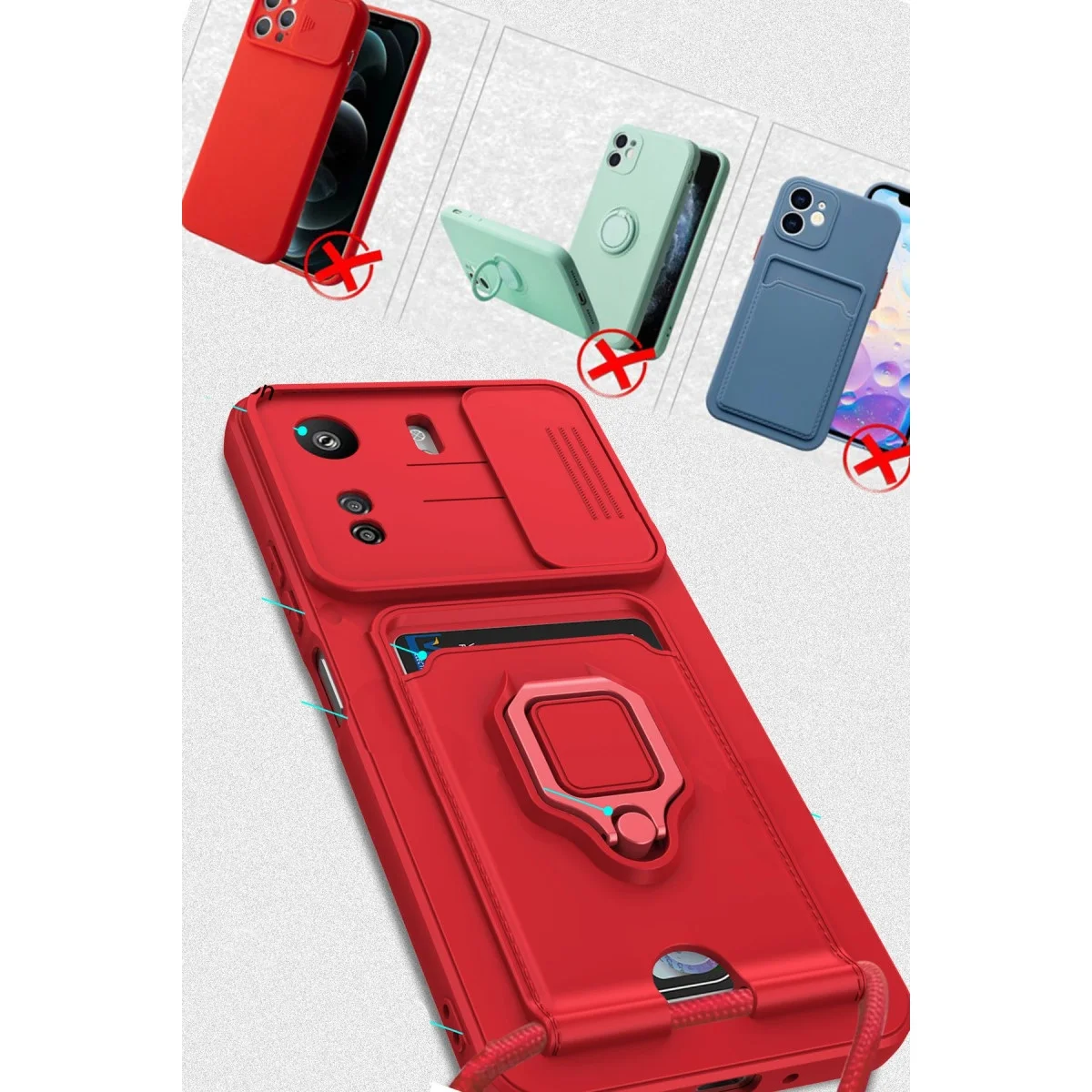 Xiaomi Redmi 13c Kılıf Zuma Kartvizitli Yüzüklü Silikon - Siyah Xiaomi Redmi 13c Kılıf Zuma Kartvizitli Yüzüklü Silikon - Siyah
