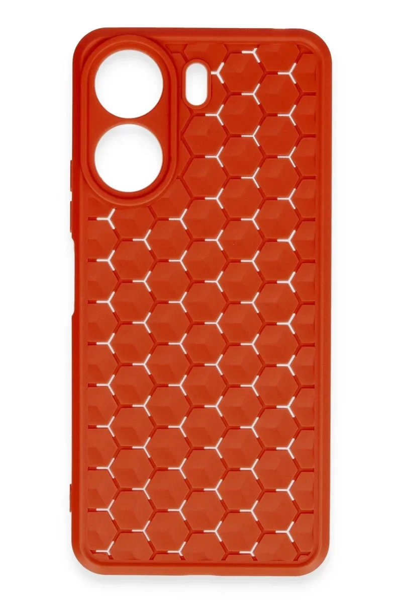 Xiaomi Redmi 13C Kılıf Petek Silikon Kapak - Kırmızı Xiaomi Redmi 13C Kılıf Petek Silikon Kapak - Kırmızı