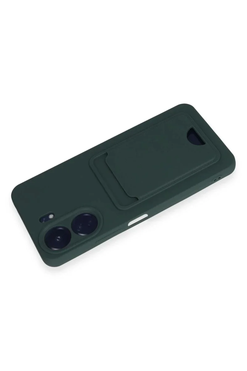 Xiaomi Redmi 13C Kılıf Kelvin Kartvizitli Silikon - Koyu Yeşil Xiaomi Redmi 13C Kılıf Kelvin Kartvizitli Silikon - Koyu Yeşil