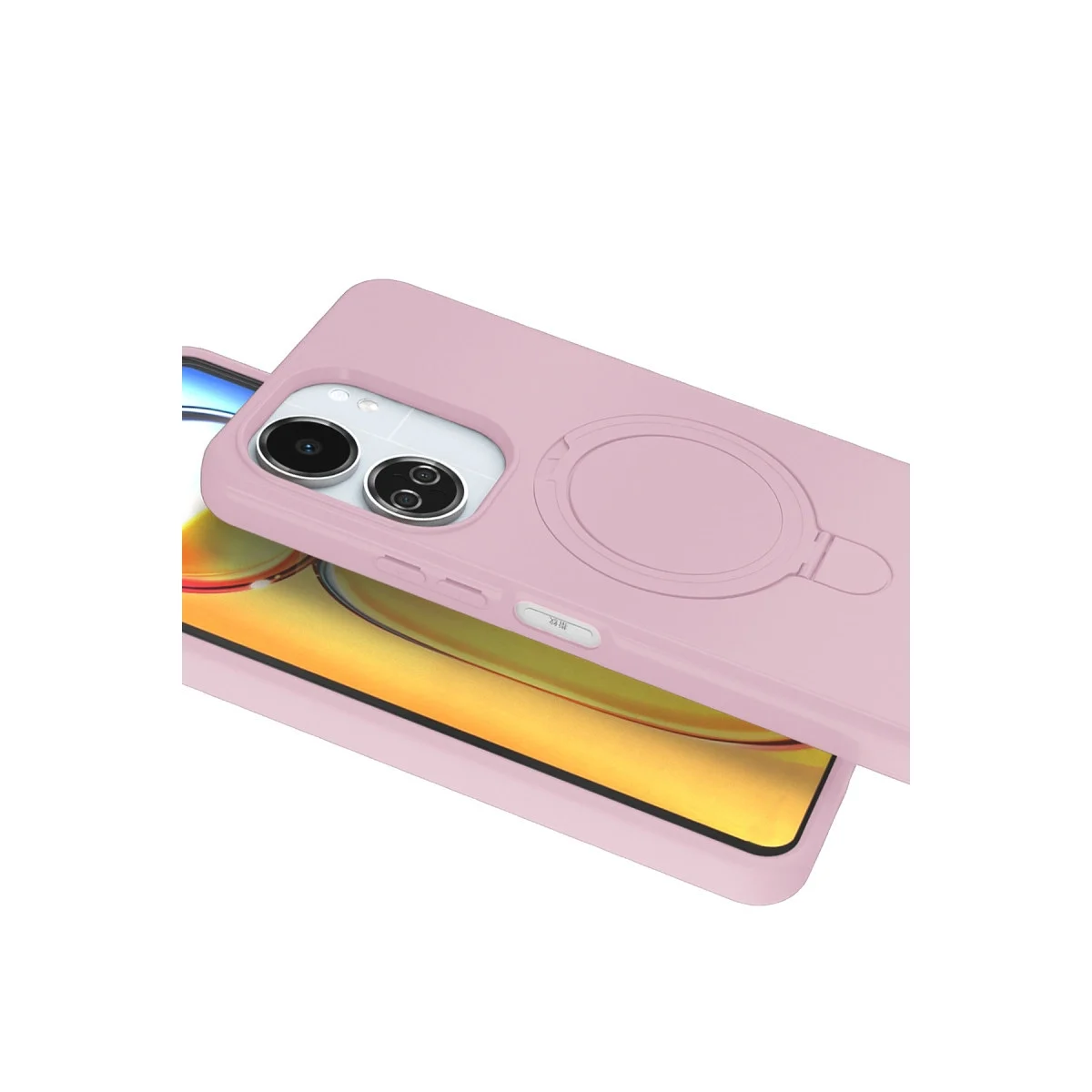 Xiaomi Redmi 13c Regal Magsafe Standlı Kapak - Açık Pembe Xiaomi Redmi 13c Regal Magsafe Standlı Kapak - Açık Pembe