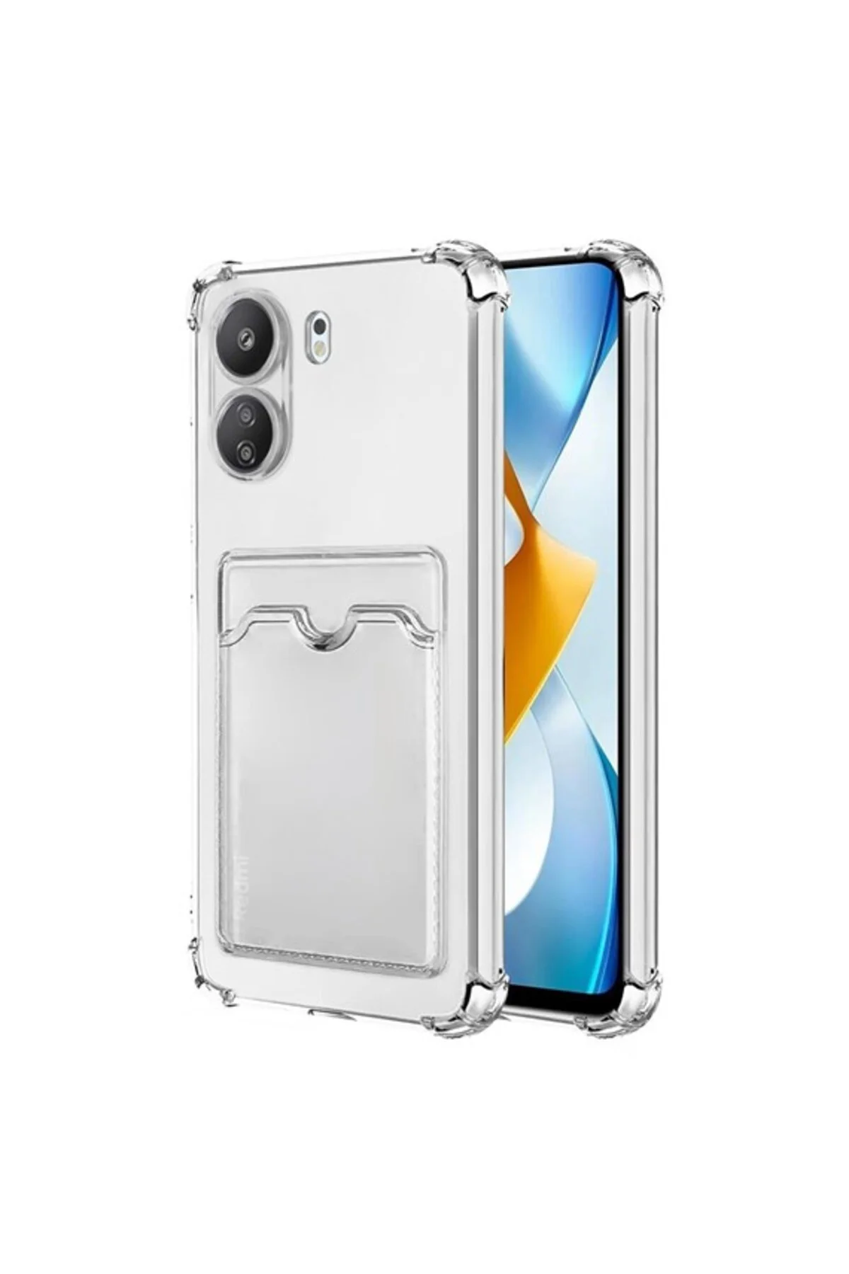 Xiaomi Redmi 13C Transparent Kartlıklı Antişok Kılıf Şeffaf