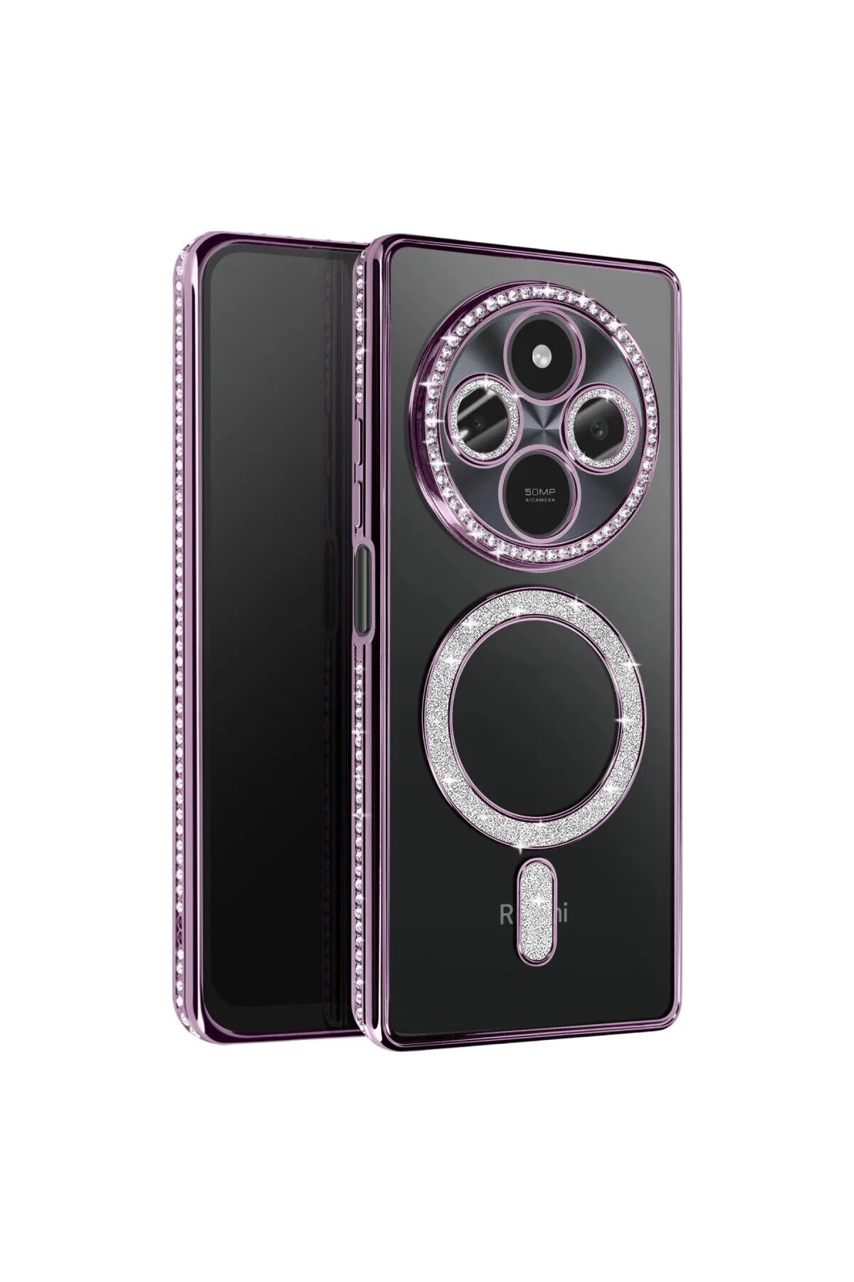 Xiaomi Redmi 14c Joke Simli Magneticsafe Kılıf - Derin Mor