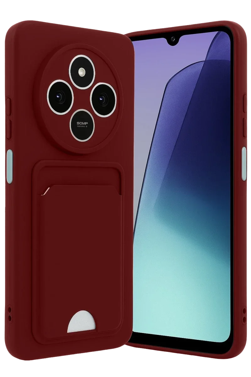 Xiaomi Redmi 14C Kelvin Kartvizitli Silikon - Bordo Xiaomi Redmi 14C Kelvin Kartvizitli Silikon - Bordo