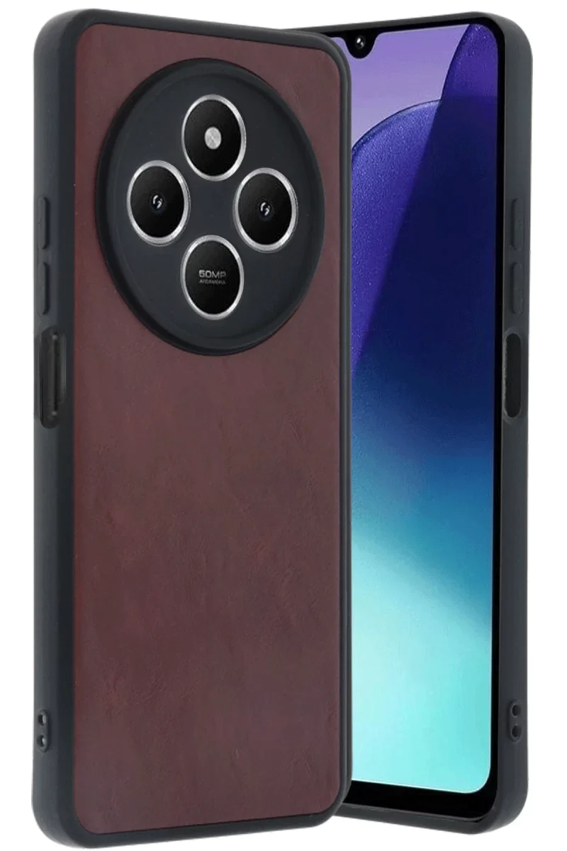 Xiaomi Redmi 14C Kılıf Aras Deri Kapak - Bordo Xiaomi Redmi 14C Kılıf Aras Deri Kapak - Bordo