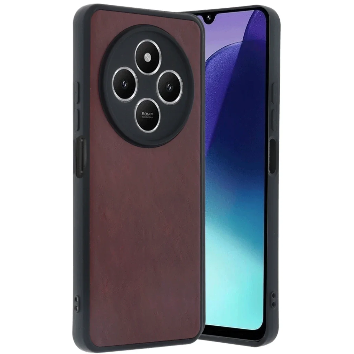 Xiaomi Redmi 14C Kılıf Aras Deri Kapak - Bordo Xiaomi Redmi 14C Kılıf Aras Deri Kapak - Bordo