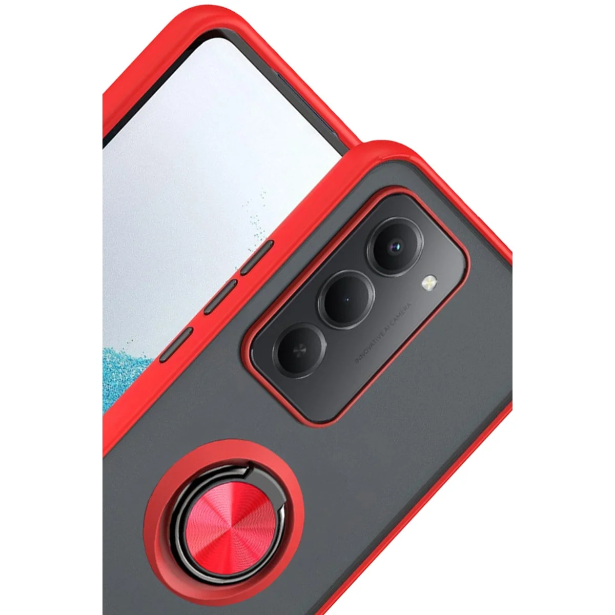 Xiaomi Redmi 15 4g Montreal Yüzüklü Silikon Kapak - Kırmızı Xiaomi Redmi 15 4g Montreal Yüzüklü Silikon Kapak - Kırmızı