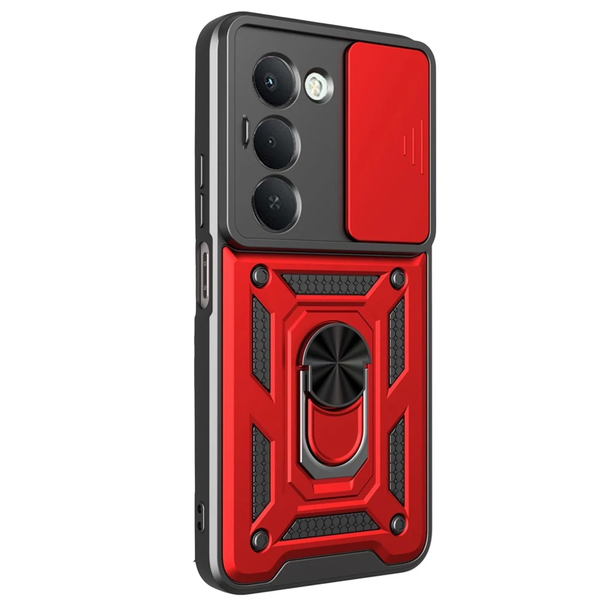 Xiaomi Redmi 15 4g Pars Lens Yüzüklü Silikon - Kırmızı Xiaomi Redmi 15 4g Pars Lens Yüzüklü Silikon - Kırmızı