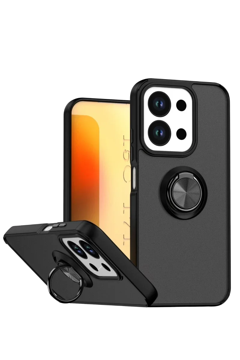 Xiaomi Redmi 15C 4G Montreal Yüzüklü Silikon Kapak - Siyah Xiaomi Redmi 15C 4G Montreal Yüzüklü Silikon Kapak - Siyah