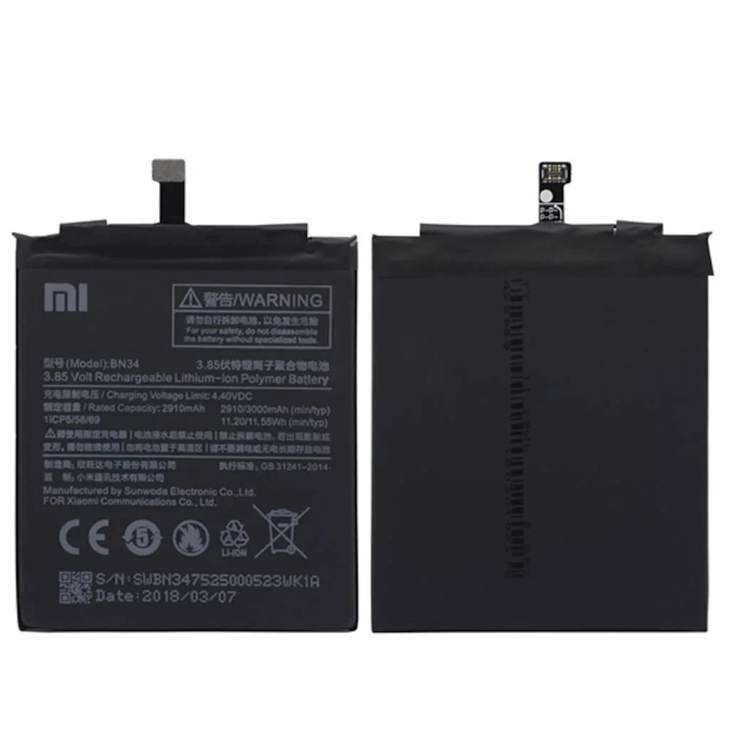 Xiaomi Redmi 5A Bn34 Batarya Pil Xiaomi Redmi 5A Bn34 Batarya Pil