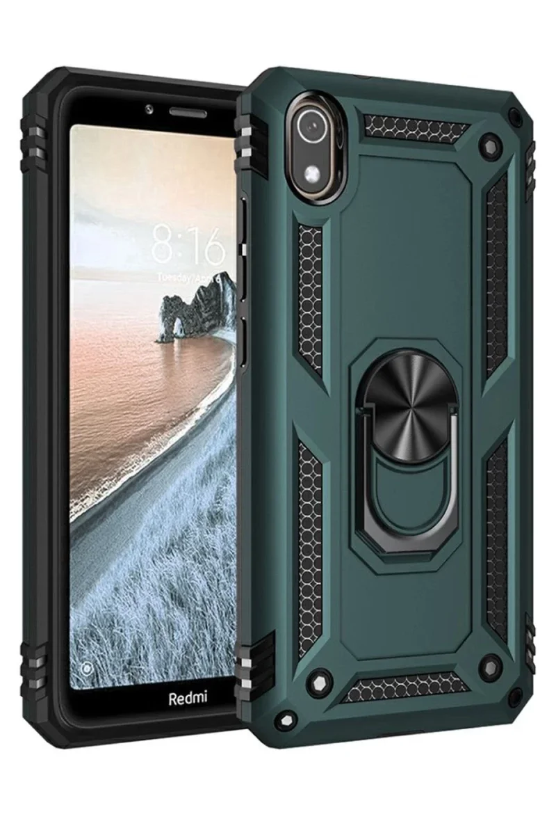 Xiaomi Redmi 7A Kılıf Sofya Yüzüklü Silikon Kapak - Yeşil Xiaomi Redmi 7A Kılıf Sofya Yüzüklü Silikon Kapak - Yeşil