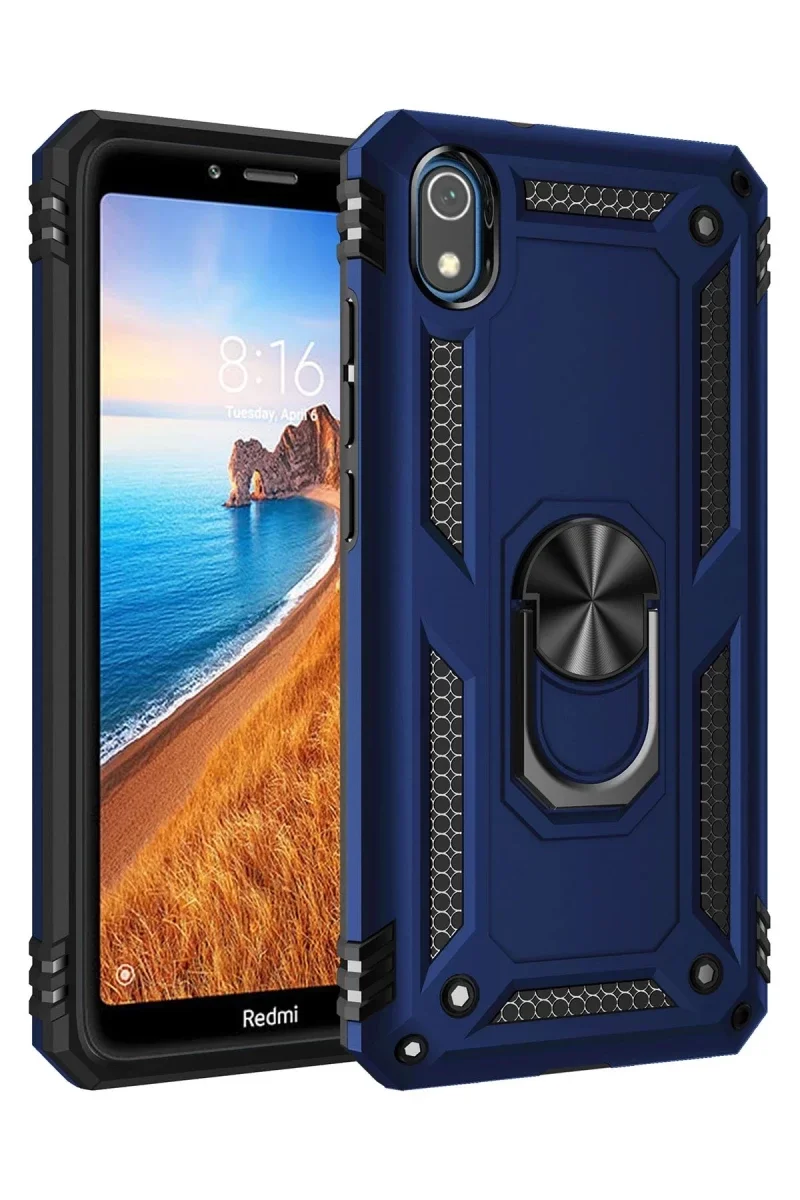 Xiaomi Redmi 7A Kılıf Sofya Yüzüklü Silikon Kapak - Lacivert Xiaomi Redmi 7A Kılıf Sofya Yüzüklü Silikon Kapak - Lacivert