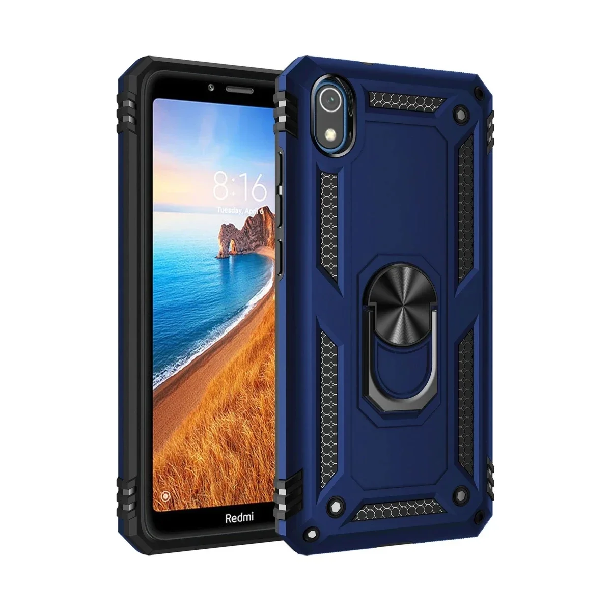 Xiaomi Redmi 7A Kılıf Sofya Yüzüklü Silikon Kapak - Lacivert Xiaomi Redmi 7A Kılıf Sofya Yüzüklü Silikon Kapak - Lacivert