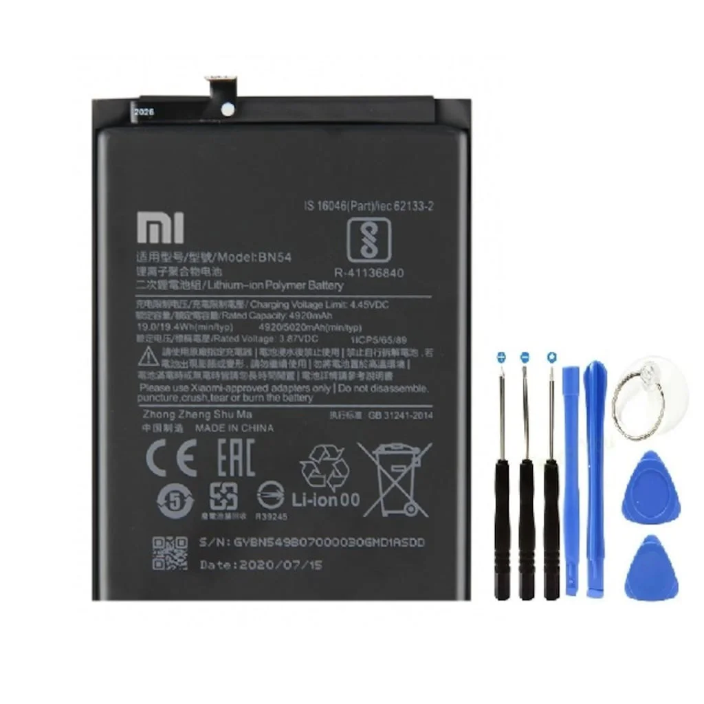 Xiaomi Redmi 9 Bn54 Pil Batarya ve Tamir Seti 5020 Mah Xiaomi Redmi 9 Bn54 Pil Batarya ve Tamir Seti 5020 Mah