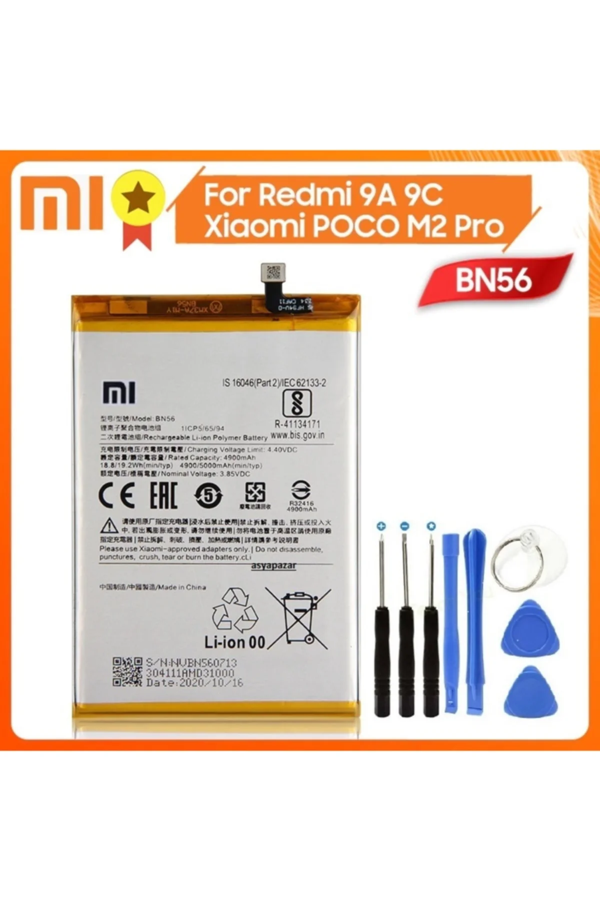 XİAOMİ REDMİ 9A-9C Batarya Pil ve Tamir Seti BN56